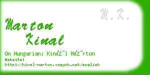 marton kinal business card